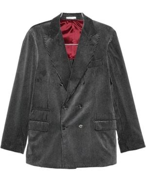 Brunello Cucinelli Double-Breasted Corduroy Blazer - Gray