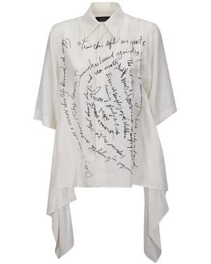 Yohji Yamamoto Message Handwritten-Print Shirt - White