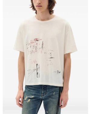 Ann Demeulemeester Lu T-Shirt Mit Grafischem Print - Weiß