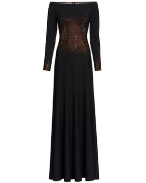 Elie Saab Crystal-Embellished Maxi Dress - Black