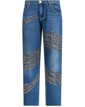 Liu Jo Rhinestone-Embellished Jeans - Blauw
