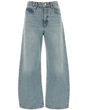 FRAME The Bow Crop Wide-Leg Jeans - Blue