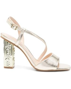 Liu Jo 90 Mm Sandalen Met Logo-Reliëf - Wit