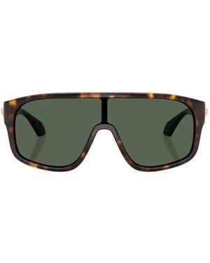 Versace Medusa Plaque Rectangle-Frame Sunglasses - Green