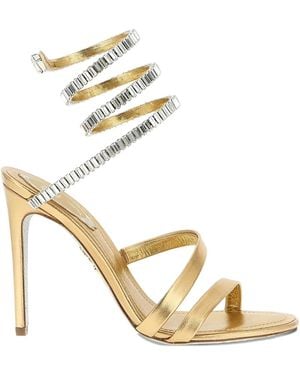 Rene Caovilla 100Mm Crystal-Embellished Sandals - Metallic