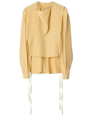 Lemaire Gelaagde Blouse Van Zijde En Viscose - Wit