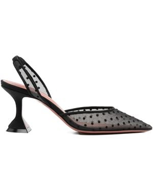 AMINA MUADDI 70Mm Polka-Dot Pattern Sling-Back Pumps - White