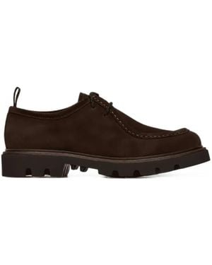 Fabi Suede Chunky-Sole Derby Shoes - Brown