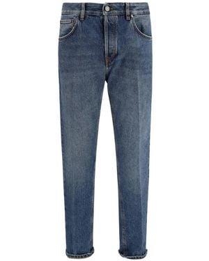 PT Torino Straight-Leg Turned-Up Jeans - Blue