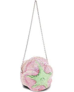 Judith Leiber Crystal-Embellished Rose Clutch Bag - White