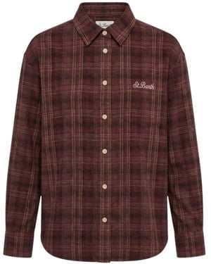 MC2 Saint Barth Lully Cotton Flannel Shirt With Hello Kitty Embroidery Special Edition - Brown