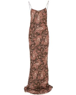 ANDAMANE Ninfea Paisley-Print Maxi Dress - Brown
