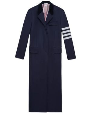 Thom Browne Cappotto Melton - Blu