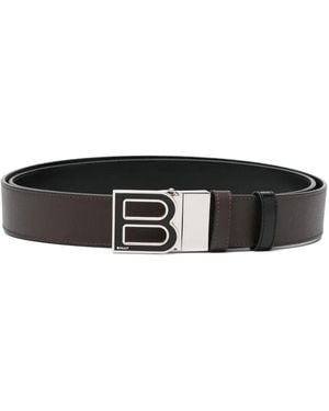 Bally B-Logo Leather Belt - White