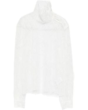 Patrizia Pepe Lace Button-Detail Top - White