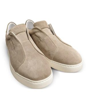 Poche Paris Suede Slip-On Trainers - Natural
