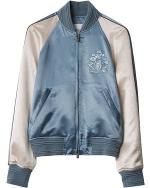 Burberry Bomberjacke Mit Margeriten-Stickerei - Blau