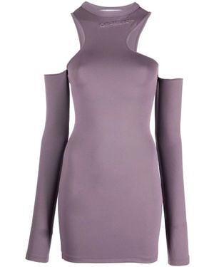 Off-White c/o Virgil Abloh Asymmetric Cold-Shoulder Minidress - Purple