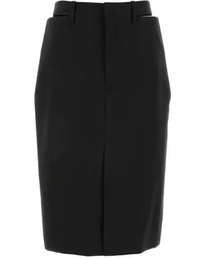 Jil Sander Cut-Out Wool Skirt - Black