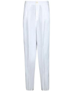 120% Lino Sequin-Embellished Tailored Pants - White