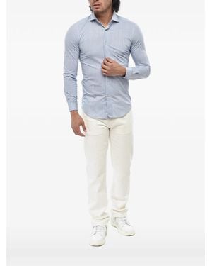 Alessandro Gherardi Striped French-Collar Shirt - Blue