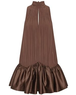 ROTATE BIRGER CHRISTENSEN Ruffled Mini Dress - Brown