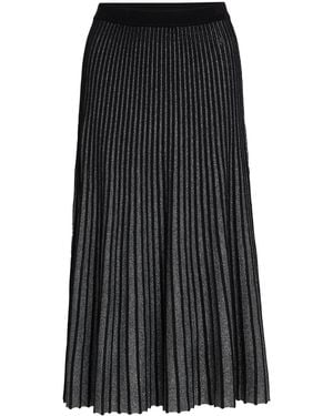 Karl Lagerfeld メタリック プリーツスカート - ブラック
