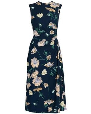 Erdem Floral-Print Midi Dress - Blue