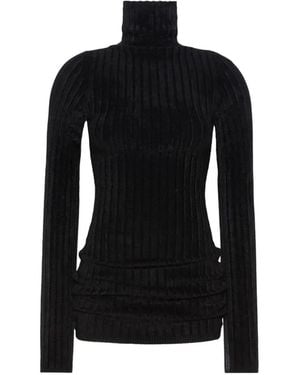 Sportmax Jersey Con Efecto De Terciopelo - Negro