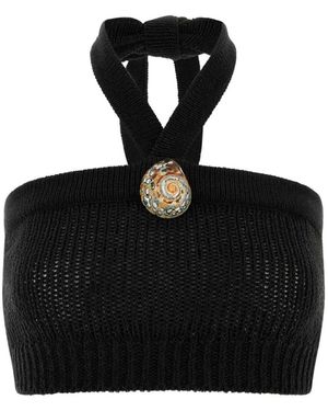 Alanui Island Memories Crop Top - Black