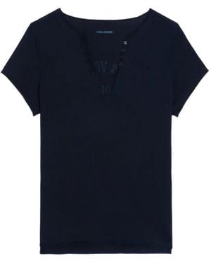 Zadig & Voltaire Henley T-Shirt - Blue