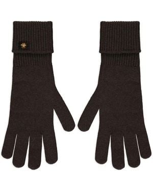Moorer Guantes con puños de canalé - Negro