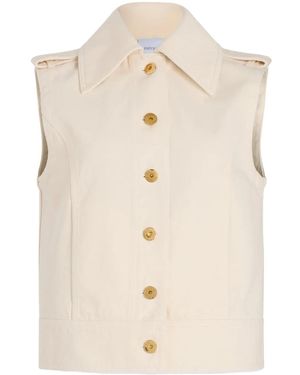 Patou Sleeveless Denim Jacket - Natural