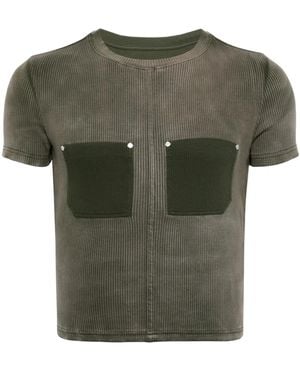 Dion Lee Ribbed-Knit T-Shirt - Green