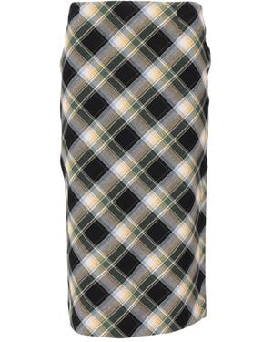 ShuShu/Tong Back-Slit Midi Skirt - Grey