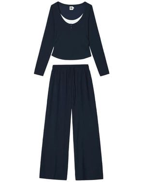 B+ AB Tuta Sportiva A Strati E Maniche Lunghe - Blu