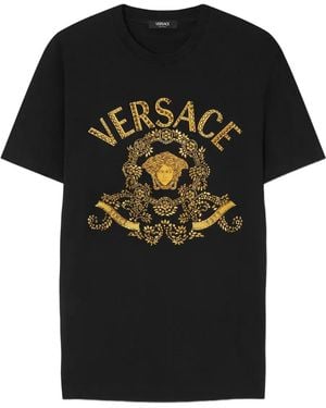 Versace T-Shirt Mit Logo-Print - Schwarz