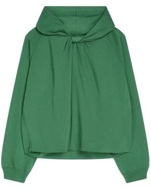 Dries Van Noten Draped Cotton Hoodie - Green