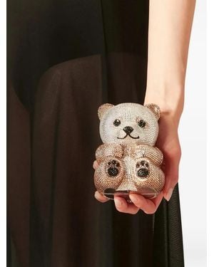 Judith Leiber Teddy Bear Crystal-Embellished Clutch Bag - Black