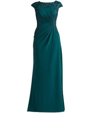 Tadashi Shoji Johari Embroidered Maxi Dress - Green