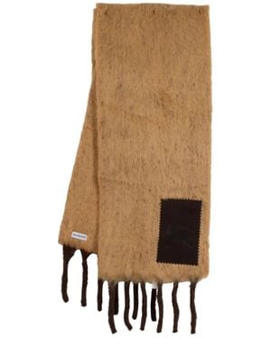 Burberry Brushed Wool Patch Scarf - Natural