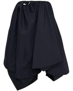 Tao Comme Des Garçons Jupe Mi-Longue Froncée À La Taille Et À Fines Rayures - Blue