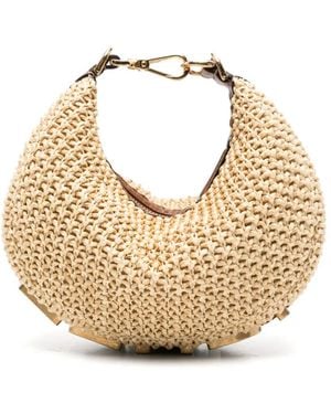 Fendi Mini Graph Raffia Tote Bag - Mettallic