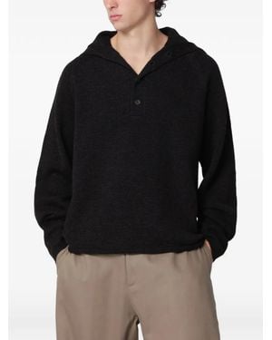YMC Runaway Sailor-Collar Wool Sweater - Black