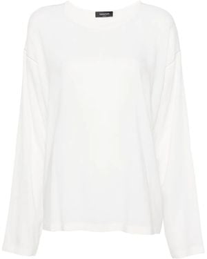 Fabiana Filippi Blusa Con Bordo Di Perline - Bianco