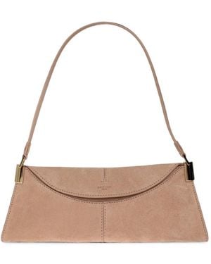 Balmain Kleine 64-83 Schultertasche Aus Wildleder - Natur