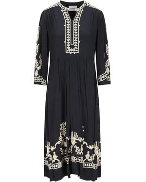 Isabel Marant Embroidered three-quarter sleeve dress - Schwarz