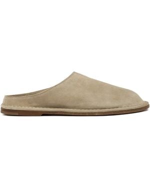 Buttero Suede Stitched Sandals - Natural