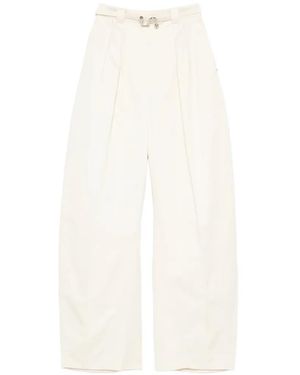 Sportmax Idoneo Belt Pleated Pallazo Pants - White