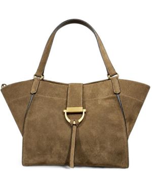 Poche Paris Torba Suede-Tone Hardware Tote Bag - Green
